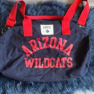 PINK Victoria's Secret Navy and Red Arizona Wildcats Travel Bag